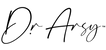 Dr. Arsy Official Signature Logo for Premium Skincare Brand