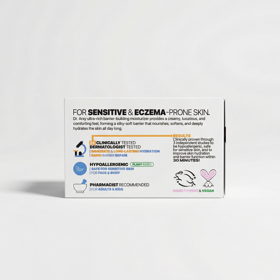 Dr. Arsy eczema-prone skin moisturizer packaging.
